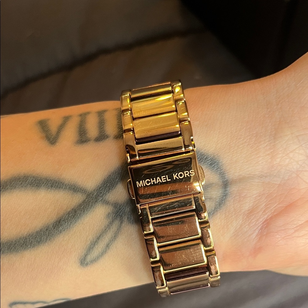 Michael Kors Gold-Tone Watch with Crystal Bezel - Picture 3 of 6